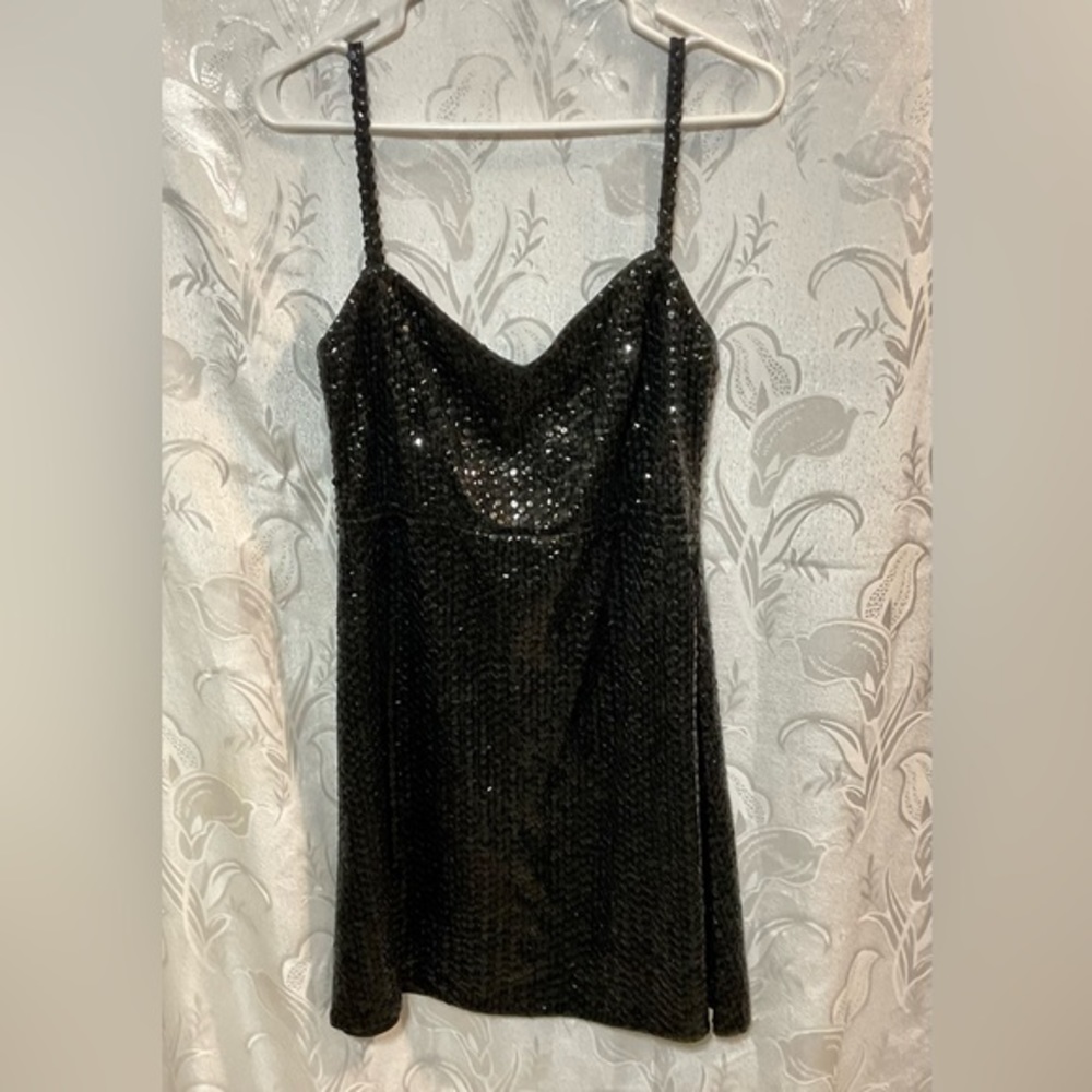 Peak Evenings Black Mini Cocktail Dress